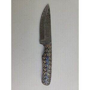 Damascus Steel Hunting Knife Fixed Blade w/ Leather Sheath New